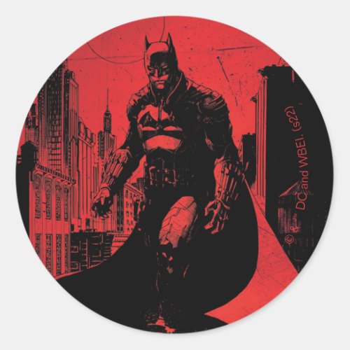The Batman Comic Book Illustration Classic Round Sticker