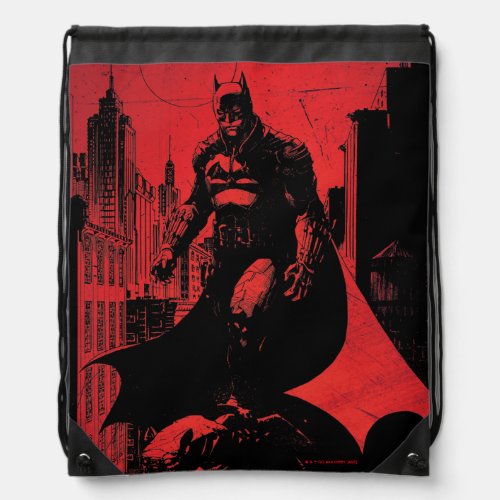 The Batman Comic Book Illustration Drawstring Bag
