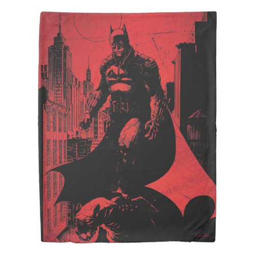 The Batman Comic Book Illustration Duvet Cover
