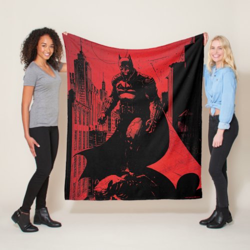 The Batman Comic Book Illustration Fleece Blanket