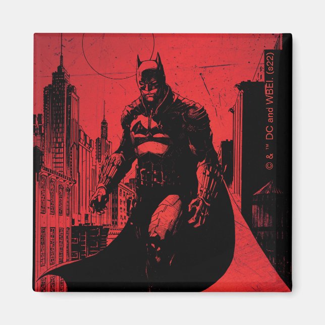 The Batman Comic Book Illustration Magnet (Front)