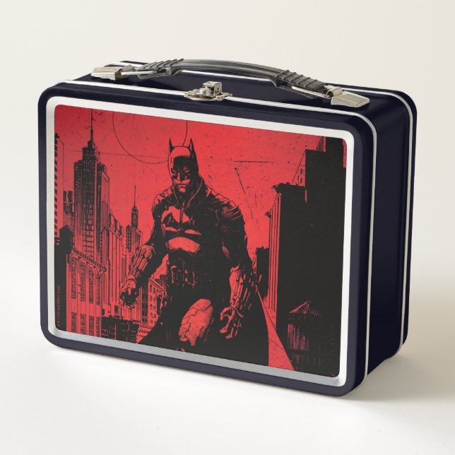 The Batman Comic Book Illustration Metal Lunch Box (Front)