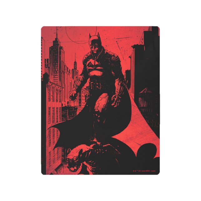 The Batman Comic Book Illustration Metal Print (Front)