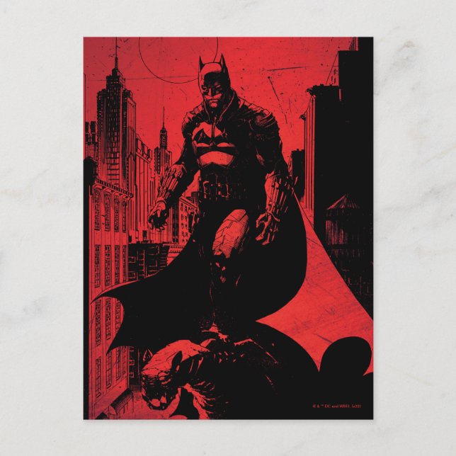 The Batman Comic Book Illustration Postcard (Front)