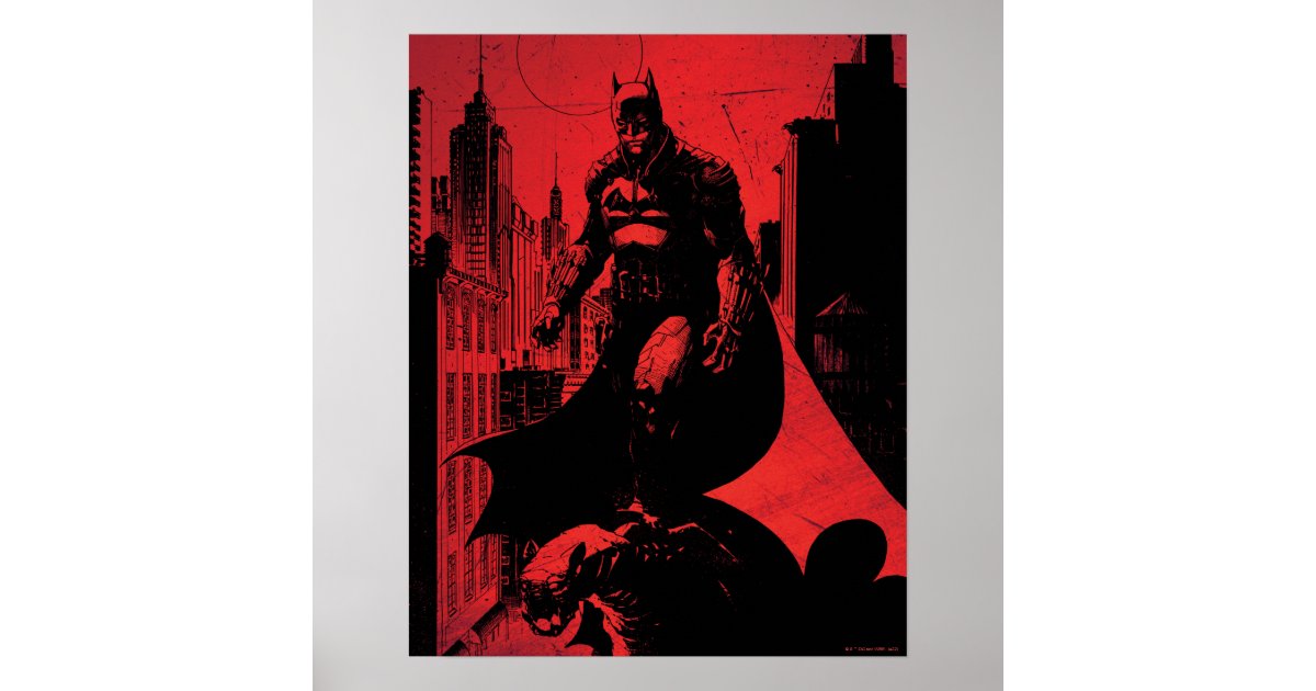 The Batman Comic Book Illustration Poster | Zazzle