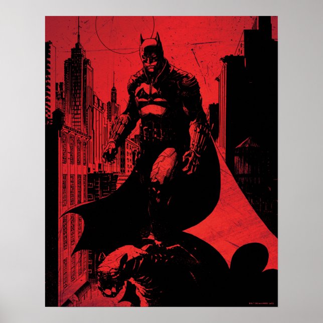 The Batman Comic Book Illustration Poster (Front)