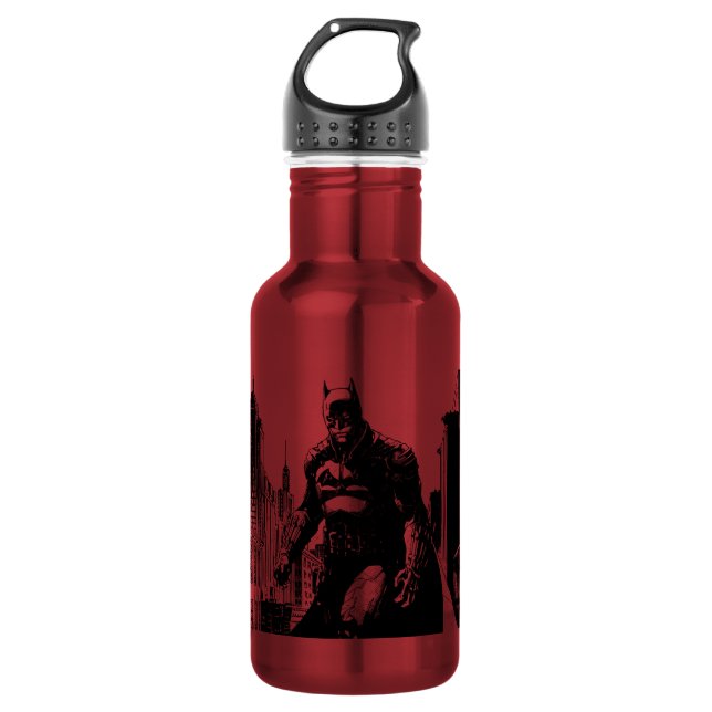 The Batman Comic Book Illustration Stainless Steel Water Bottle (Front)