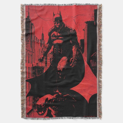 The Batman Comic Book Illustration Throw Blanket