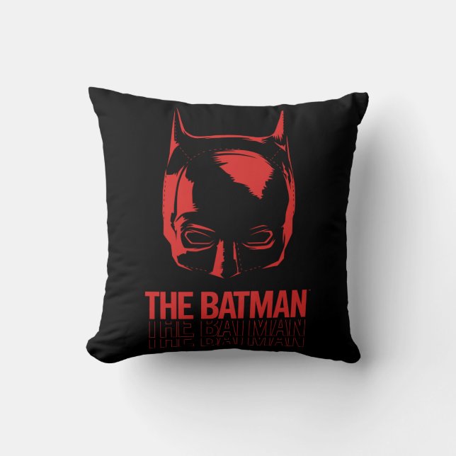 The Batman Cowl Logo Throw Pillow (Front)