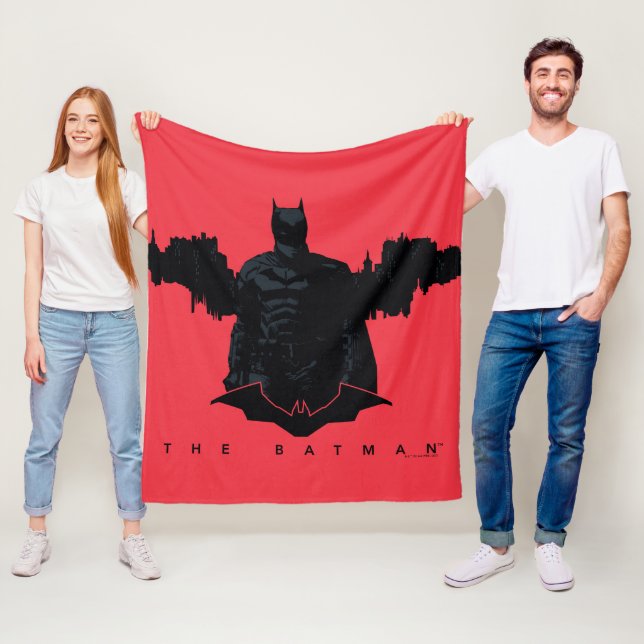 The Batman Gotham Silhouette Fleece Blanket (In Situ)