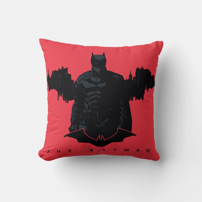 The Batman Gotham Silhouette Throw Pillow (Front)