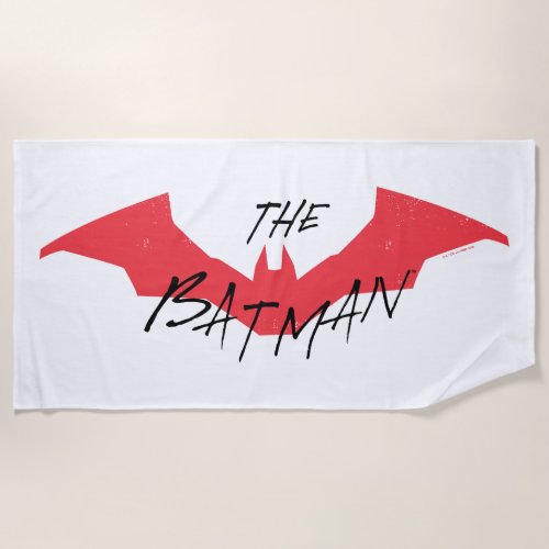 The Batman Handwritten Bat Logo Beach Towel