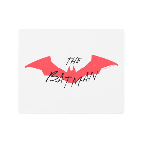 The Batman Handwritten Bat Logo Metal Print