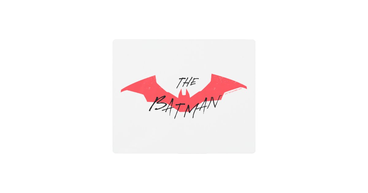 The Batman Handwritten Bat Logo Metal Print