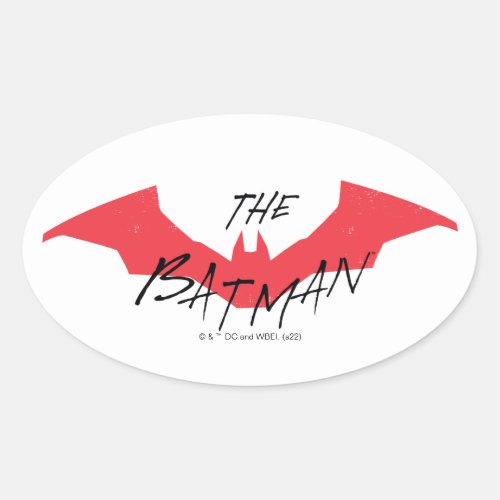 The Batman Handwritten Bat Logo Oval Sticker