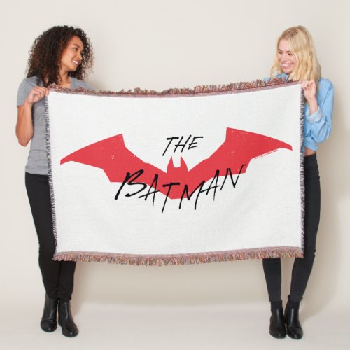 The Batman Handwritten Bat Logo Throw Blanket