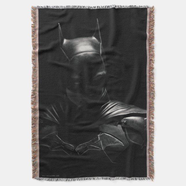 The Batman in Shadow Throw Blanket (Front Vertical)