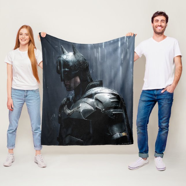 The Batman in the Rain Fleece Blanket (In Situ)