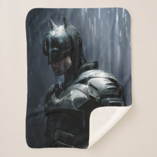 The Batman in the Rain Sherpa Blanket