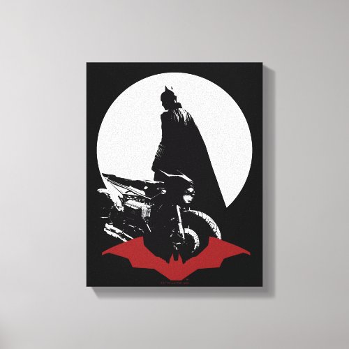 The Batman Motorcycle Silhouette Canvas Print