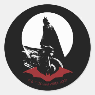 The Batman Motorcycle Silhouette Classic Round Sticker