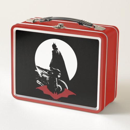 The Batman Motorcycle Silhouette Metal Lunch Box