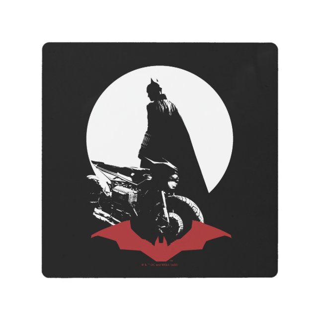 The Batman Motorcycle Silhouette Metal Print (Front)