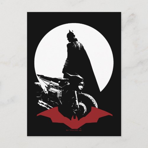 The Batman Motorcycle Silhouette Postcard