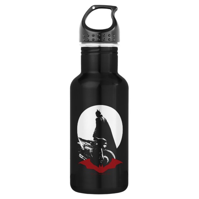 The Batman Motorcycle Silhouette Stainless Steel Water Bottle (Front)