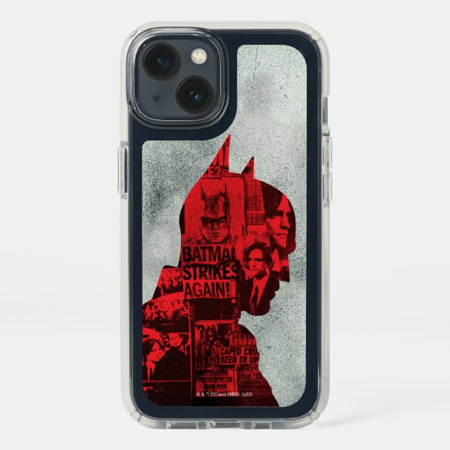 The Batman Newspaper Silhouette Speck iPhone 13 Case (Front)