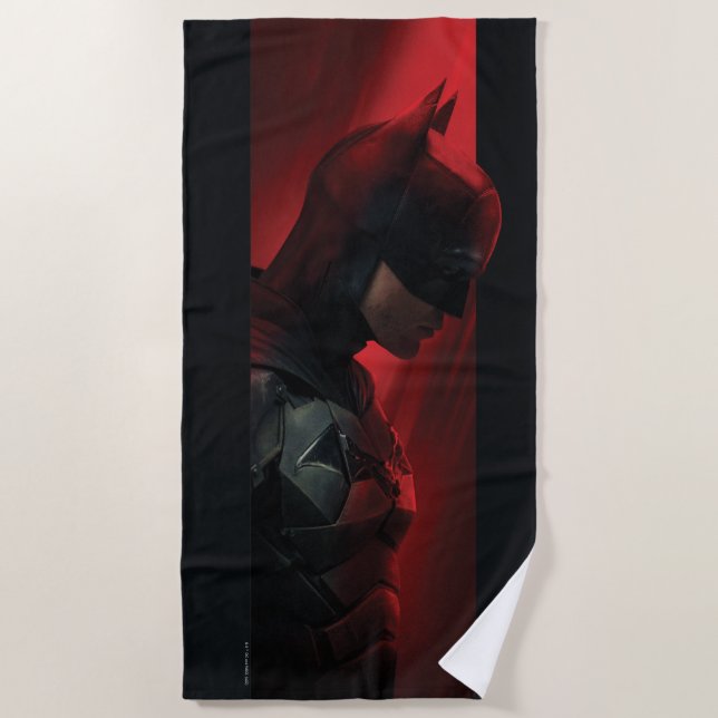 The Batman Red Bar Profile Beach Towel (Front)