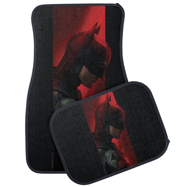 The Batman Red Bar Profile Car Floor Mat (Set)