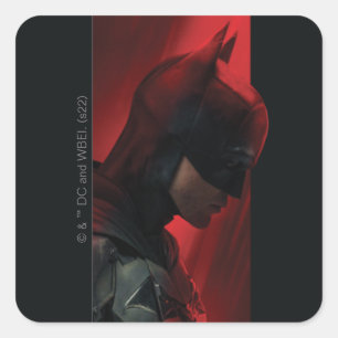 The Batman Red Bar Profile Square Sticker