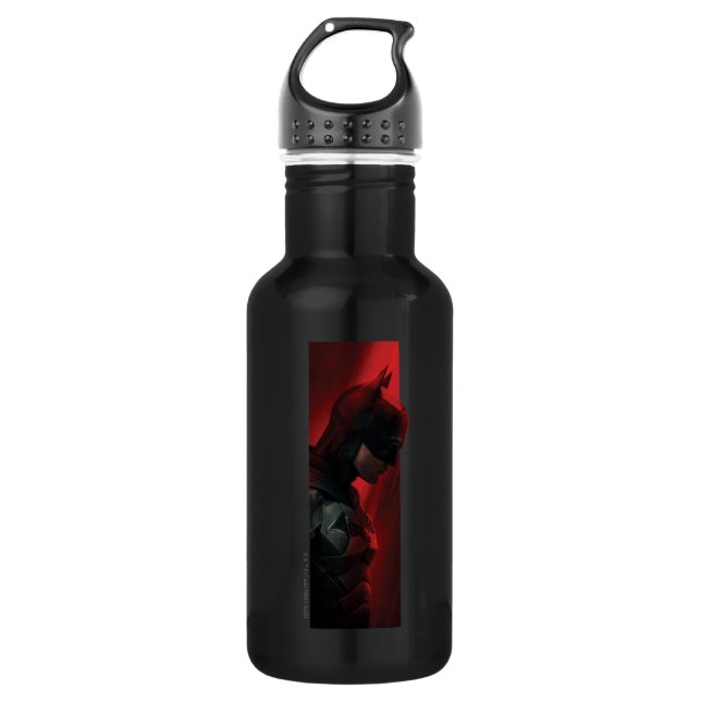 The Batman Red Bar Profile Stainless Steel Water Bottle (Front)