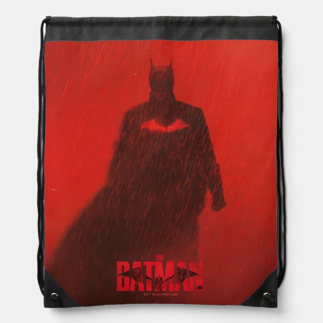 The Batman Red Rain Theatrical Poster Graphic Drawstring Bag (Front)