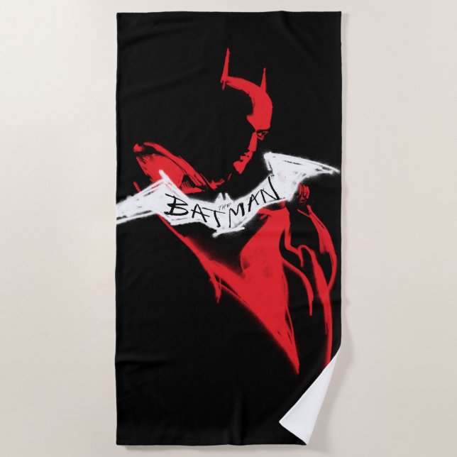 The Batman Spraypaint Outline Beach Towel (Front)