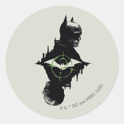 The Batman  The Riddler Dual Character Graphic Classic Round Sticker