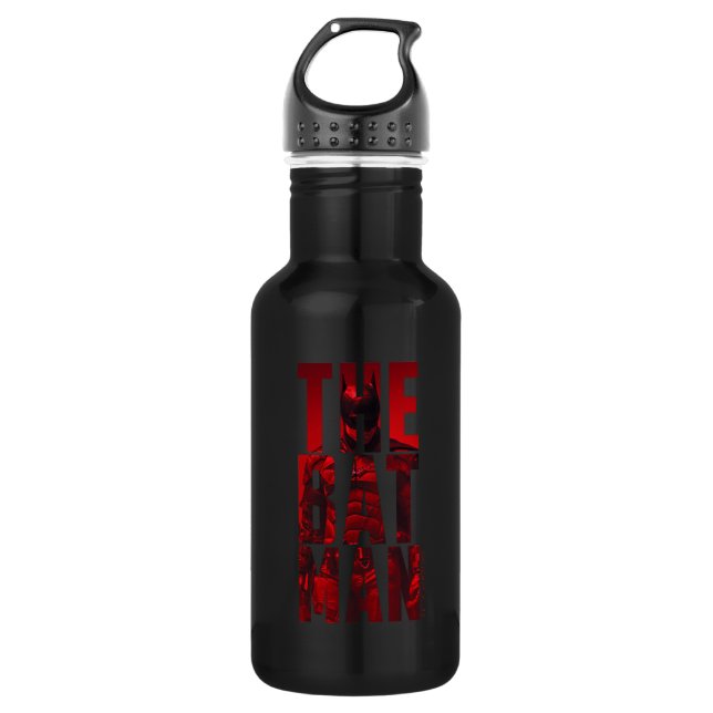 The Batman Typography Cutout Stainless Steel Water Bottle (Front)