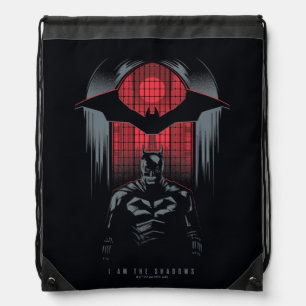 The Batman Window Pane Outline Drawstring Bag