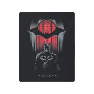 The Batman Window Pane Outline Metal Print