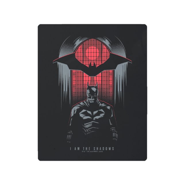 The Batman Window Pane Outline Metal Print (Front)