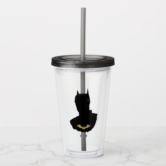 The Batman With Golden Bat Symbol Acrylic Tumbler (Front)