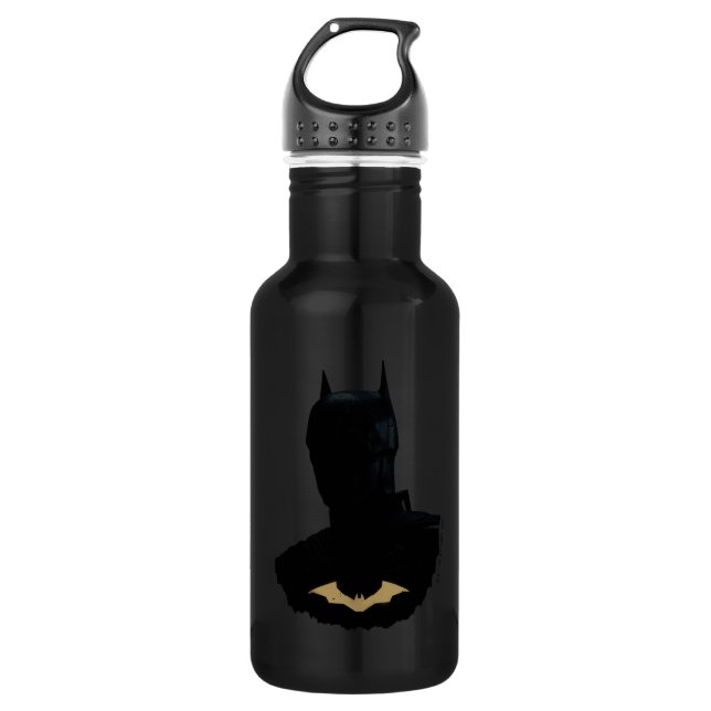 The Batman With Golden Bat Symbol Stainless Steel Water Bottle (Front)
