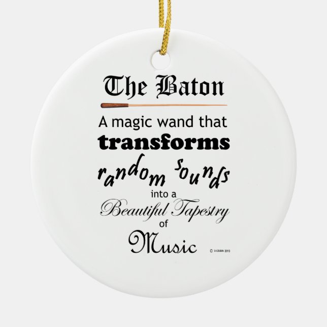 The Baton Ceramic Ornament (Front)
