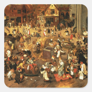 The Battle between Carnival and Lent Square Sticker