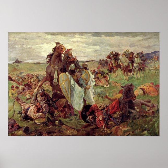 The Battle between Russians and Tatars, 1916 Poster (Front)