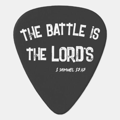 The Battle is the Lords KJV Bible Verse Quote T_S Guitar Pick