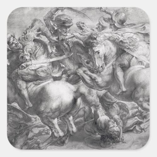 The Battle of Anghiari after Leonardo da Vinci Square Sticker