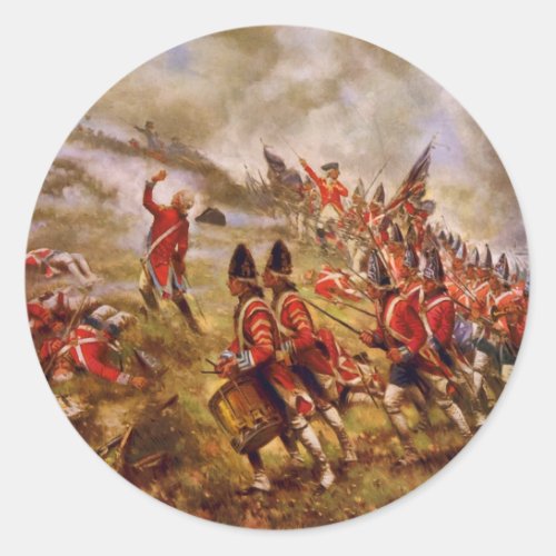 The Battle of Bunker Hill by E Percy Moran Classic Round Sticker