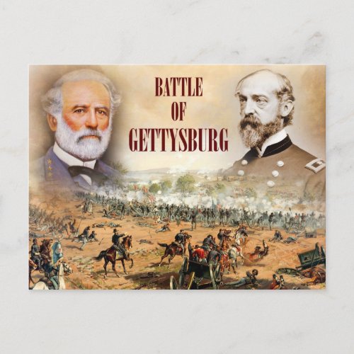 The Battle of Gettysburg with Lee and Meade Postcard